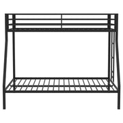 Alevera Twin-Over-Full Steel Bunk Bed with Ladder Matte Black - detail 4