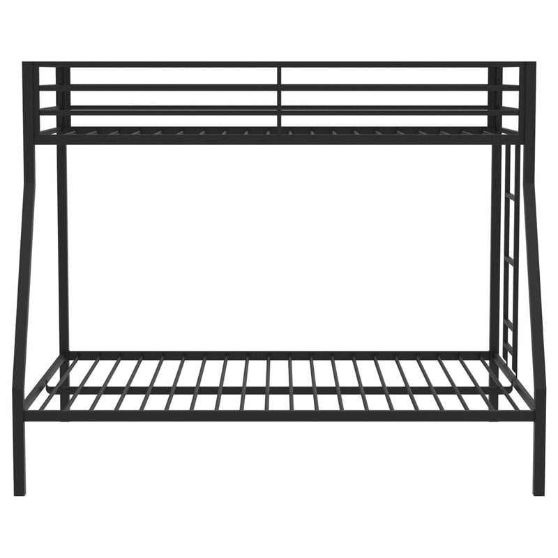Alevera Twin-Over-Full Steel Bunk Bed with Ladder Matte Black - detail 4