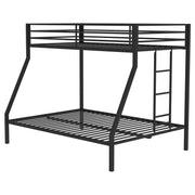 Alevera Twin-Over-Full Steel Bunk Bed with Ladder Matte Black - detail 5
