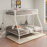 Alevera Twin-Over-Full Steel Bunk Bed with Ladder Matte White
