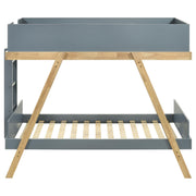 Frankie Wood Twin Over Twin Bunk Bed Blue and Natural - detail 3