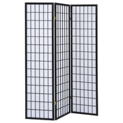Carrie 3-Panel Room Divider Folding Shoji Screen Black - alternate view