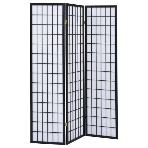 Carrie 3-Panel Room Divider Folding Shoji Screen Black - alternate view