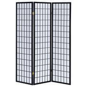 Carrie 3-Panel Room Divider Folding Shoji Screen Black - detail 3