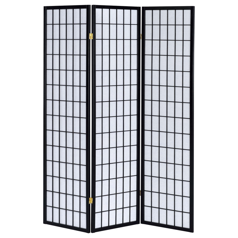 Carrie 3-Panel Room Divider Folding Shoji Screen Black - detail 3