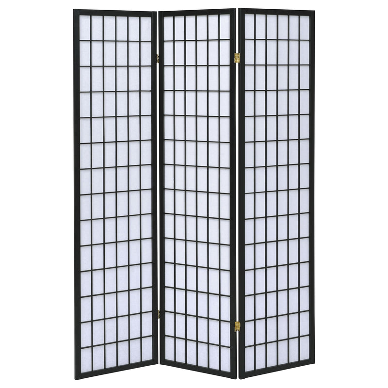 Carrie 3-Panel Room Divider Folding Shoji Screen Black - detail 4