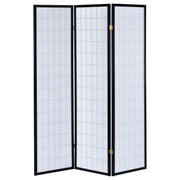Carrie 3-Panel Room Divider Folding Shoji Screen Black - detail 5