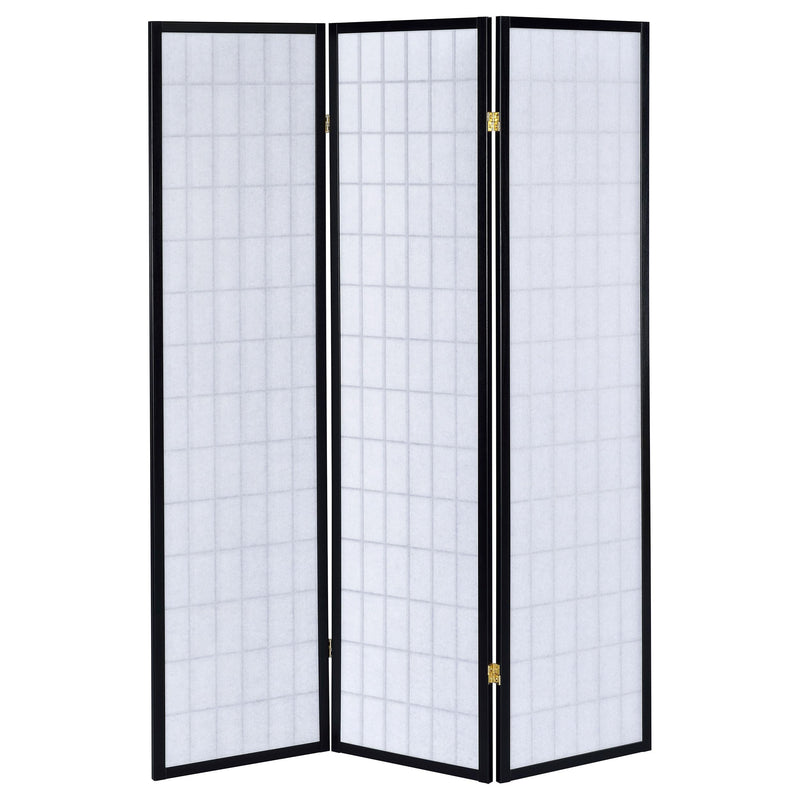 Carrie 3-Panel Room Divider Folding Shoji Screen Black - detail 5