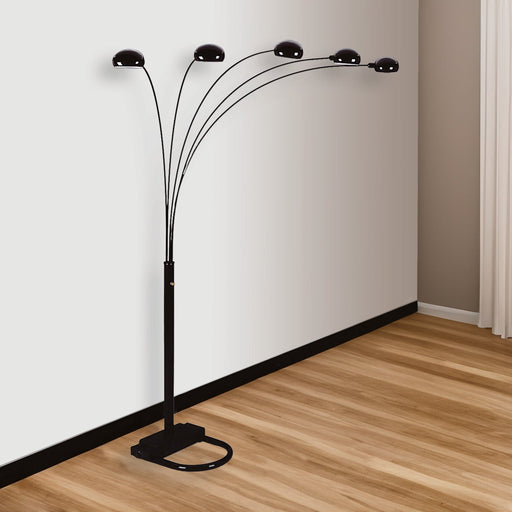 Crownmark Peacock Shade Floor Lamp - Black