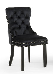 Crownmark Set of 2 Arabella Accent Chairs Black Velvet