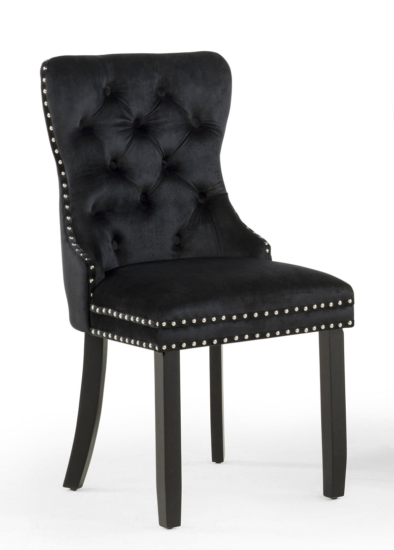 Set of 2 Arabella Accent Chairs Black Velvet