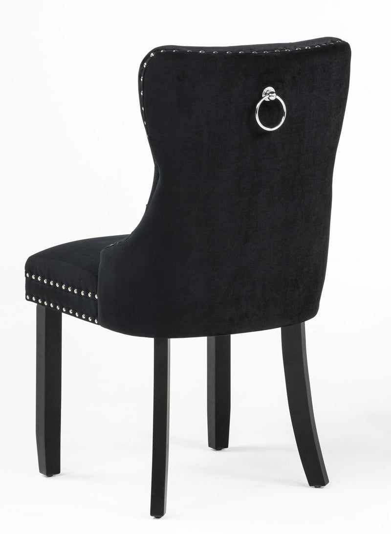 Set of 2 Arabella Accent Chairs Black Velvet