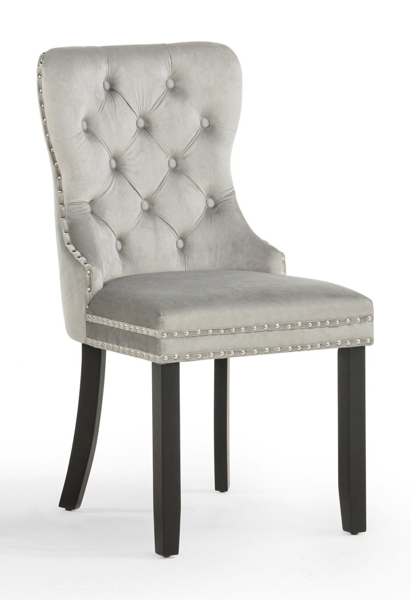 Set of 2 Arabella Accent Chairs Light Grey Velvet