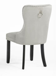 Crownmark Set of 2 Arabella Accent Chairs Light Grey Velvet