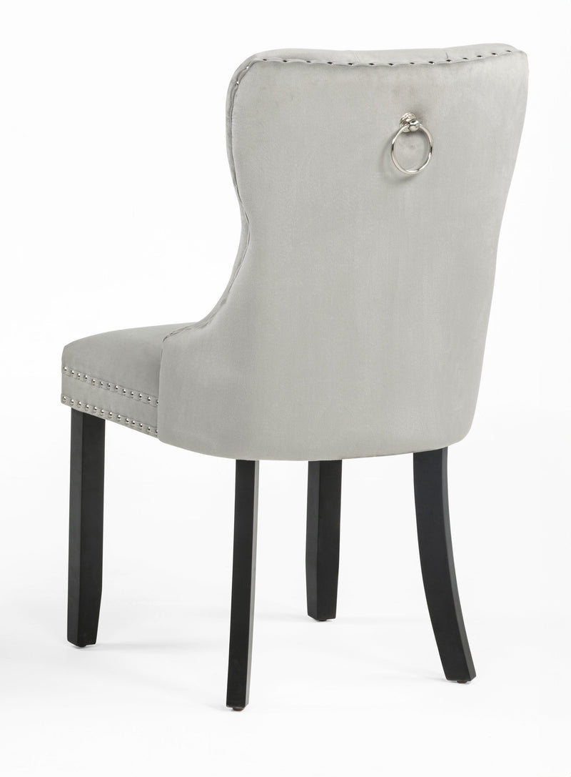 Set of 2 Arabella Accent Chairs Light Grey Velvet