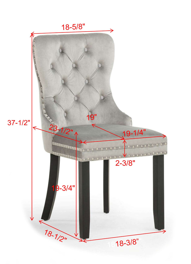 Set of 2 Arabella Accent Chairs Light Grey Velvet