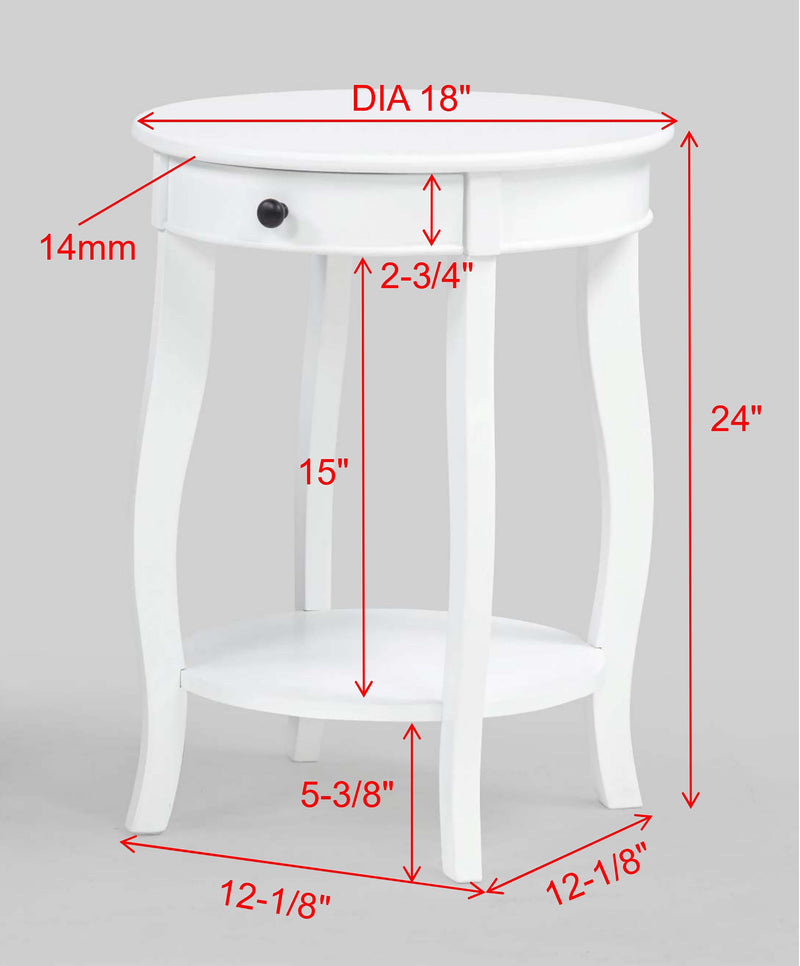 Jacie Chairside Table White