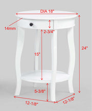 Crownmark Jacie Chairside Table White