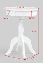 Crownmark Romy Chairside Table White