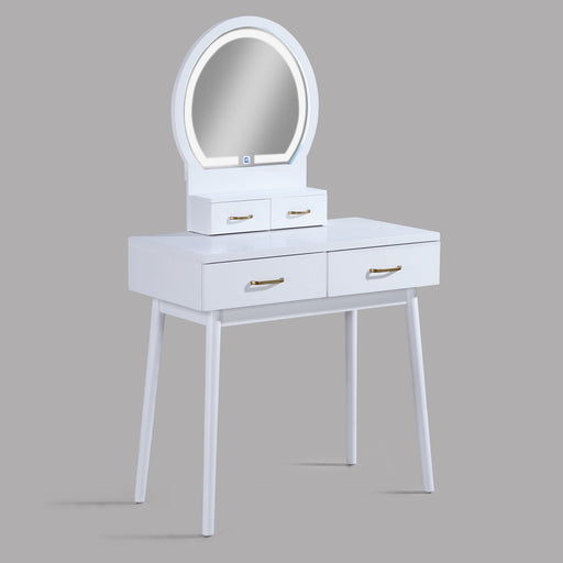 Crownmark Cecilia Vanity Table & Stool - White