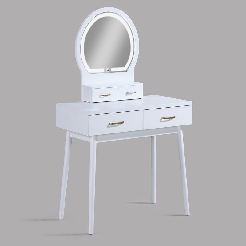Cecilia Vanity Table & Stool - White
