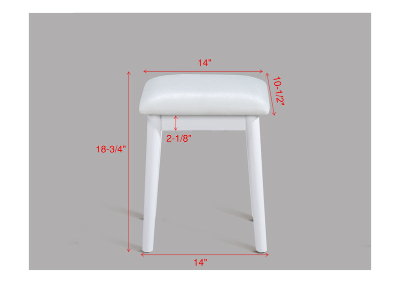 Cecilia Vanity Table & Stool - White