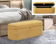Crownmark Philipa Storage Bench - Gold Tweed