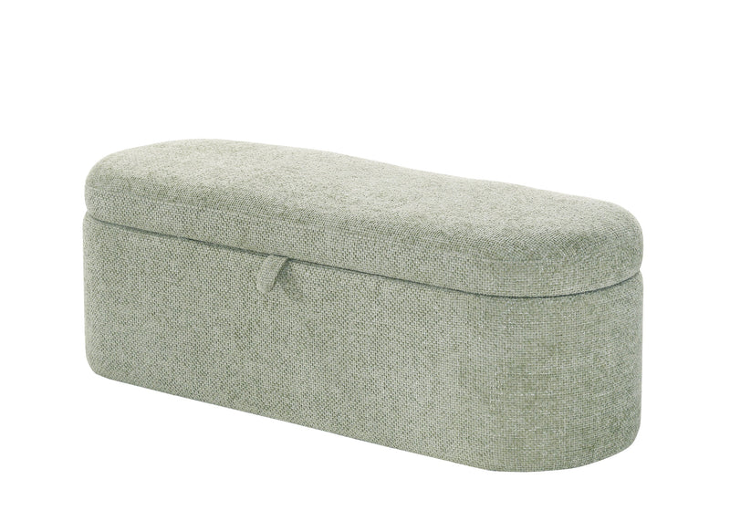 Philipa Storage Bench - Light Green Tweed