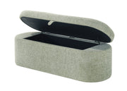 Crownmark Philipa Storage Bench - Light Green Tweed