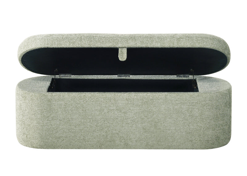 Philipa Storage Bench - Light Green Tweed
