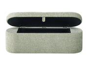 Crownmark Philipa Storage Bench - Light Green Tweed