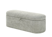 Crownmark Philipa Storage Bench - Light Grey Tweed