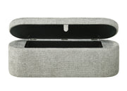 Crownmark Philipa Storage Bench - Light Grey Tweed