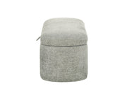 Crownmark Philipa Storage Bench - Light Grey Tweed