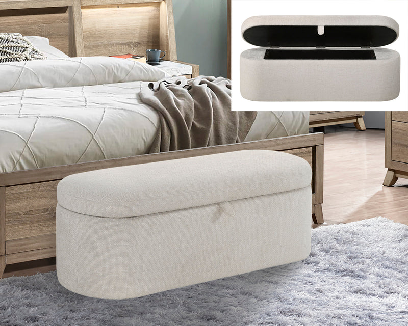 Philipa Storage Bench - Oatmeal Tweed