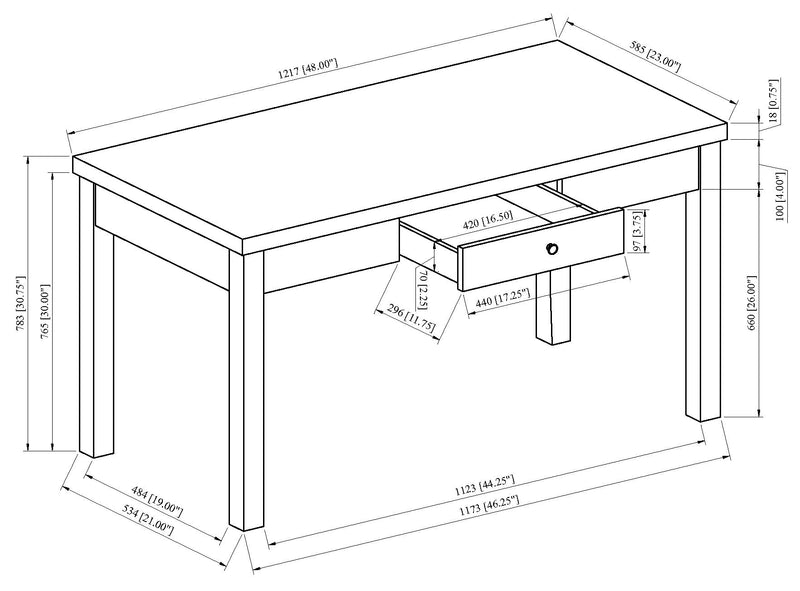 Crownmark Rylee Faux Marble Desk