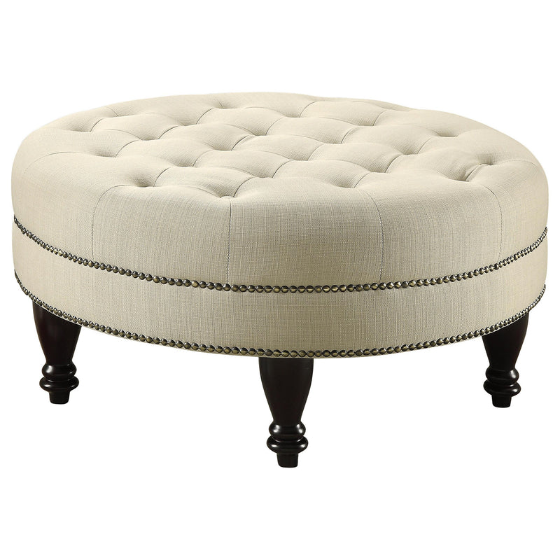 Elchin Round Upholstered Tufted Ottoman