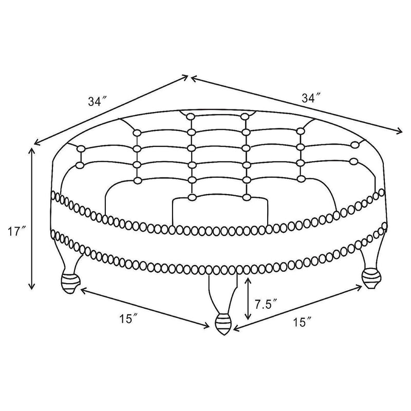 Elchin Round Upholstered Tufted Ottoman