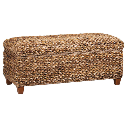 Laughton Hand-Woven Banana Leaf Storage Bench Amber - alternate view