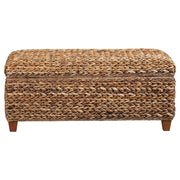 Laughton Hand-Woven Banana Leaf Storage Bench Amber - detail 3
