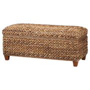 Laughton Hand-Woven Banana Leaf Storage Bench Amber - detail 4