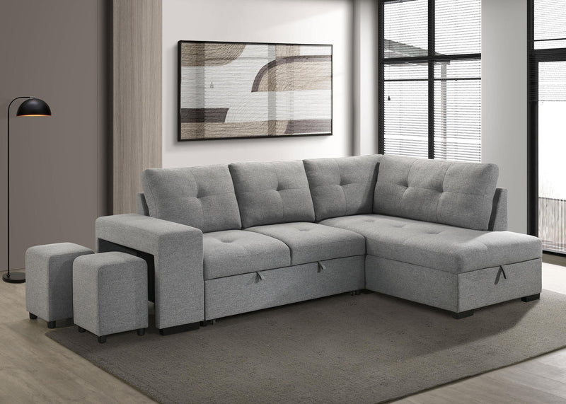 Roanne Fabric Upholstered Sleeper Sectional Sofa
