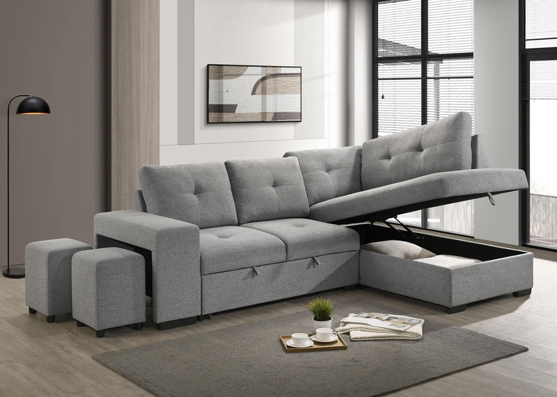 Roanne Fabric Upholstered Sleeper Sectional Sofa
