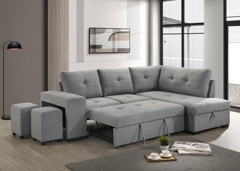 Roanne Fabric Upholstered Sleeper Sectional Sofa
