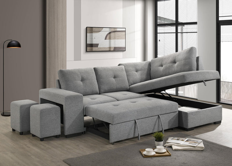 Roanne Fabric Upholstered Sleeper Sectional Sofa