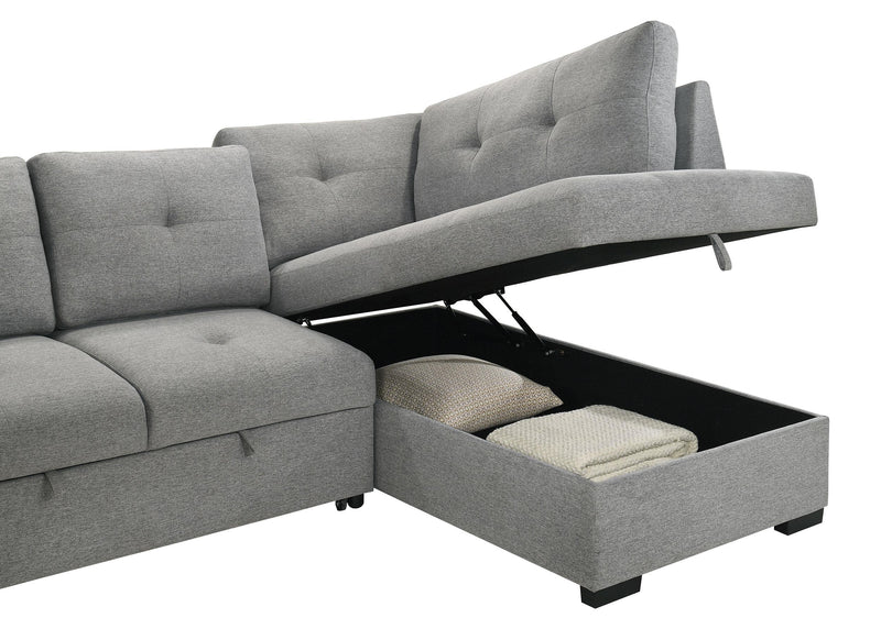 Roanne Fabric Upholstered Sleeper Sectional Sofa