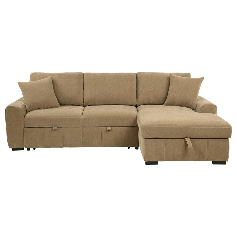 Pastrana Upholstered Sleeper Sectional Sofa RAF Chaise Camel_x000D_