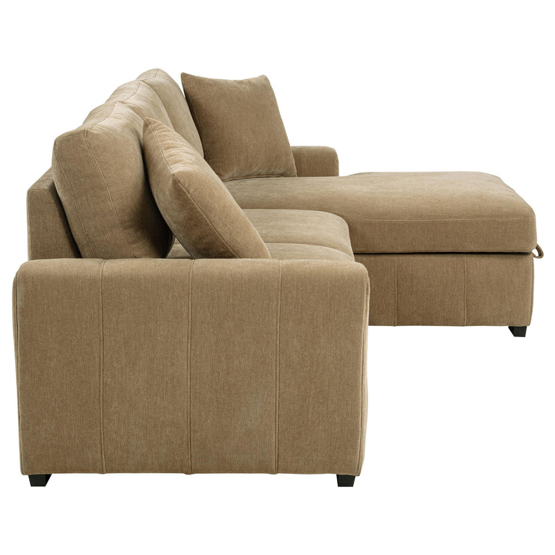 Pastrana Upholstered Sleeper Sectional Sofa RAF Chaise Camel_x000D_