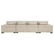 Cannella U-Shaped Double Chaise Upholstered Sectional Sofa Beige - detail 5