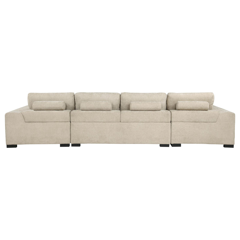 Cannella U-Shaped Double Chaise Upholstered Sectional Sofa Beige - detail 5